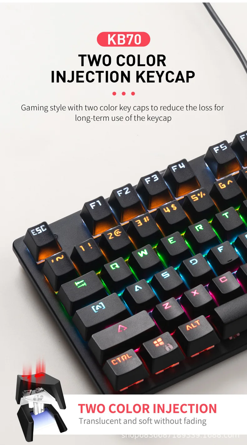 rgb mix backlit interruptor azul 87key teclado
