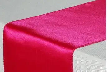rose red 20 шт., свадебные украшения, атласная настольная дорожка, юбка для стола, для дня рождения, вечеринки, отеля, банкета, поставка, Настольная дорожка, современная, camino de - Цвет: rose red