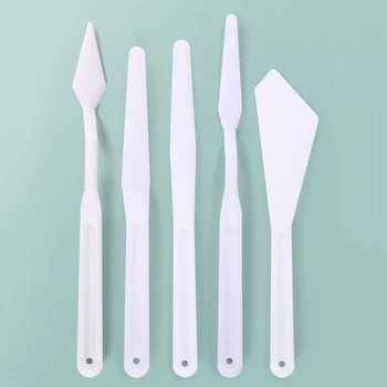 

5PCS Plastic Knives Tool Set Artist Oil Paint Painting Spatula Pallet Plastic Art Diy for blending paint painting scraping wall