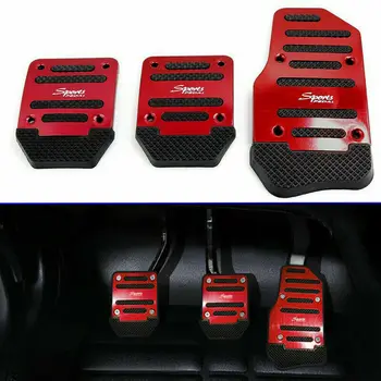 

3Pcs/Set Car Universal Foot Pedals Car Brake Non-Slip Red Safe For Driving Parts