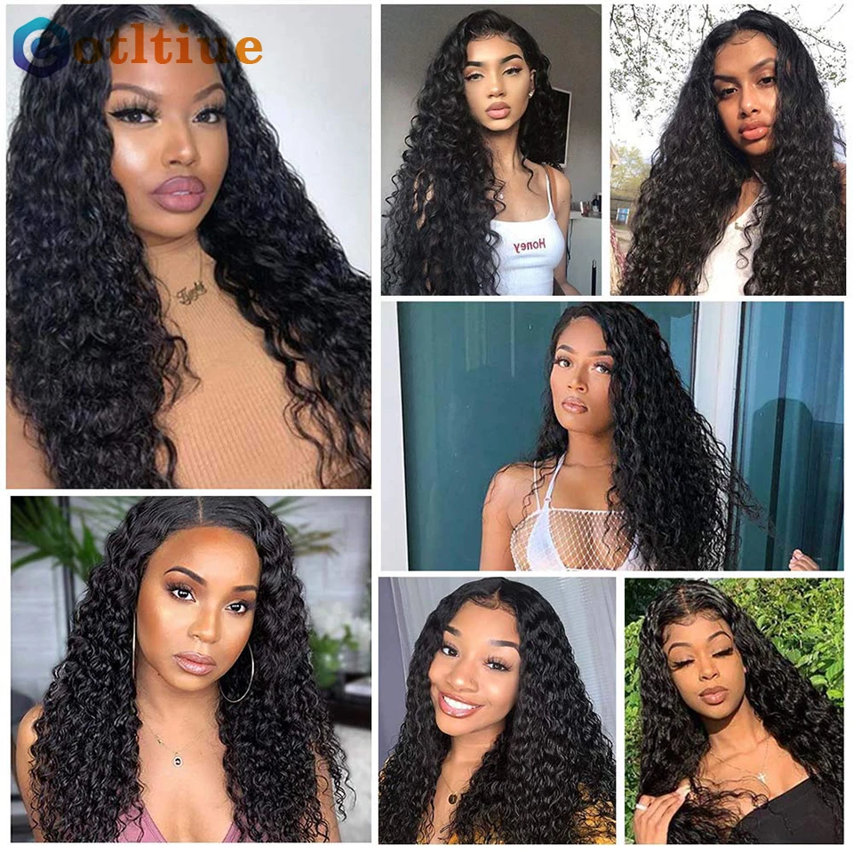 Water Wave Clip in Hair Extensions Real Human Hair Deep Curly Clip Ins for Women 8Pcs 120G Brazilian Remy Human Hair Extensions 6