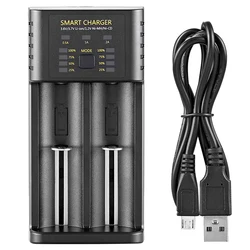 18650 Lithium Battery Charger Battery Charger Smart Rechargeable 2 Slot USB Cell Charging Station Stand Li-ion Battery Charger