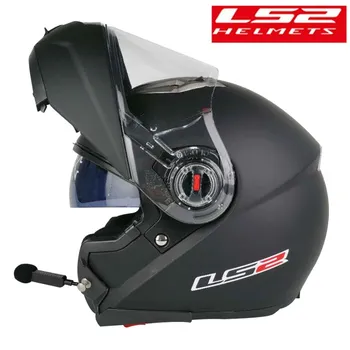 LS2 FF370-intercomunicador Modular con Bluetooth para motocicleta casco abatible hacia arriba, intercomunicador de carreras para moto