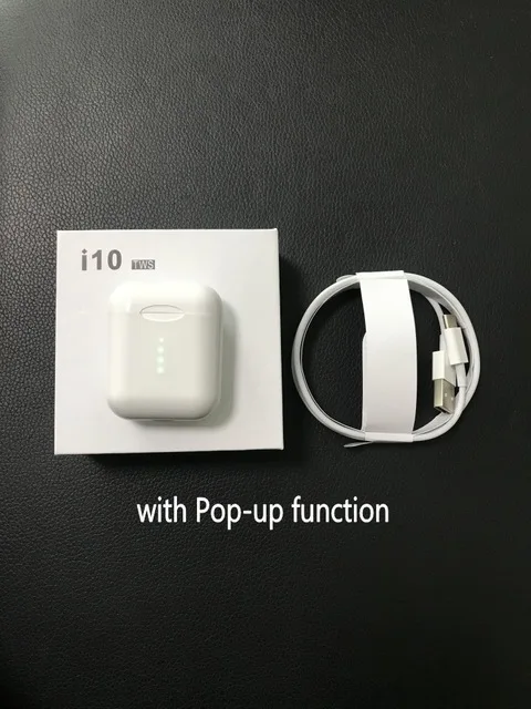 Оригинальные 1:1 реплики i10 tws сенсорные bluetooth наушники Беспроводная гарнитура супер бас Поддержка беспроводной зарядки для телефона pk i20 i500 - Цвет: i10 p-o-p-u-p