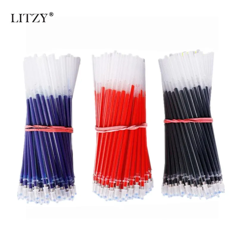 

20 Pcs/lot 0.38mm Gel Pen Refill Rod Set Black/Blue/Red Ink School Office Writing Supplies Tool Kawaii Student Stationery Gift
