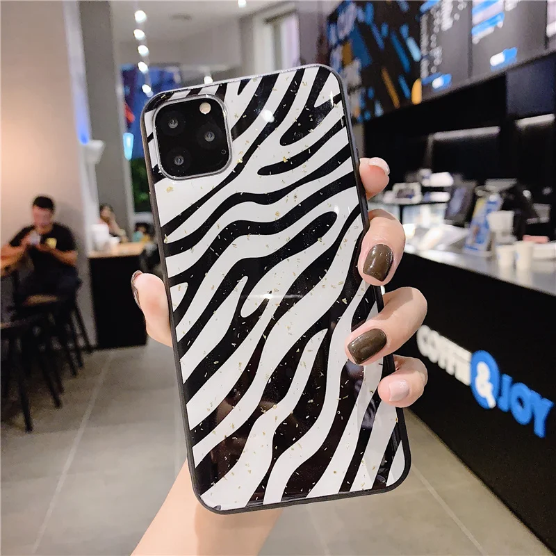 Золотой Фольга леопардовый чехол для телефона для iPhone 11 11Pro Max X XS Max XR 7 8 6 6s Plus Мягкий Силиконовый ТПУ чехол блестящий чехол - Цвет: G
