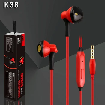 

K38 headphones Stereo Wired earphone In-Ear Sport Headset With Mic mini Earbuds Earphones For iPhone Samsung Huawei Xiaomi