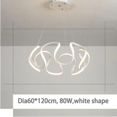 Model 3 white shape Домашний современный светодиодный подвесной светильник для гостиной, столовой, висячие лампы для дома, светодиодный подвесной потолочные светильники, светильники, золотые и белые и черные - Цвет корпуса: Model 3 white shape