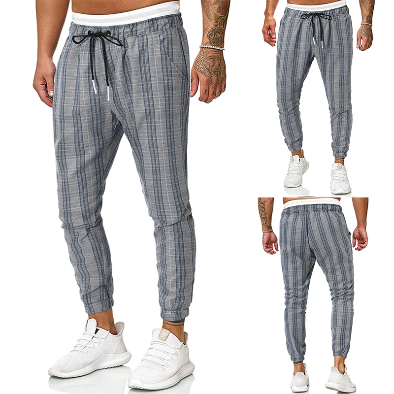 Style 6 Aisputent мужские уличные клетчатые брюки мужские Весна Осень Slim Fit Drawstring Спортивные Брюки с карманами спортивные брюки повседневные длинные брюки - Цвет: Style 6