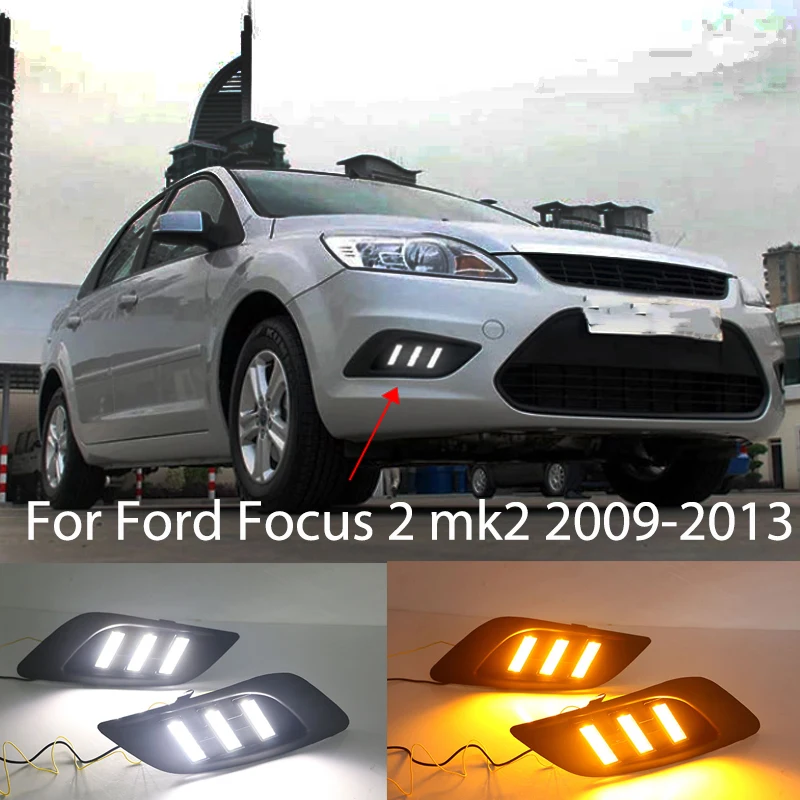 Автомобильные светодиодные дневные ходовые огни для Ford Focus 2 mk2 2009-2013 спереди фар