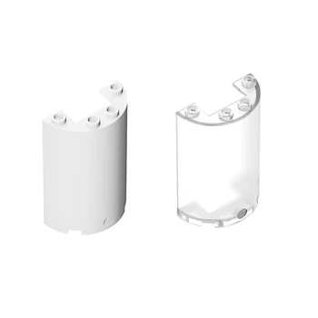 

10pcs/lot Building Block diy Toy Bulk Parts Cylinder Half 2x4x5 with 1 x 2 Cutout Bricks Parts Educational Creative Gift Toys