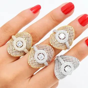 

GODKI Cool Luxury Chic Hat Design Bold Rings with Zirconia Stones 2020 Women Engagement Party Jewelry High Quality