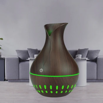 

Usb Mini 130Ml Air Humidifier Electric Aroma Diffuser Aromatherapy Essential Oil Cool Mist Maker 7 Color Light Deep Wood Grain