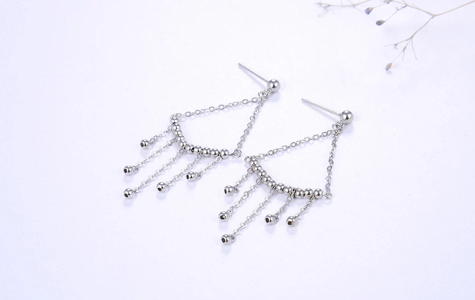 ORSA JEWELS Настоящее серебро 925 пробы бахрома висячие серьги Новые Премиум Винтажные висячие серьги из бисера женские ювелирные изделия SE191