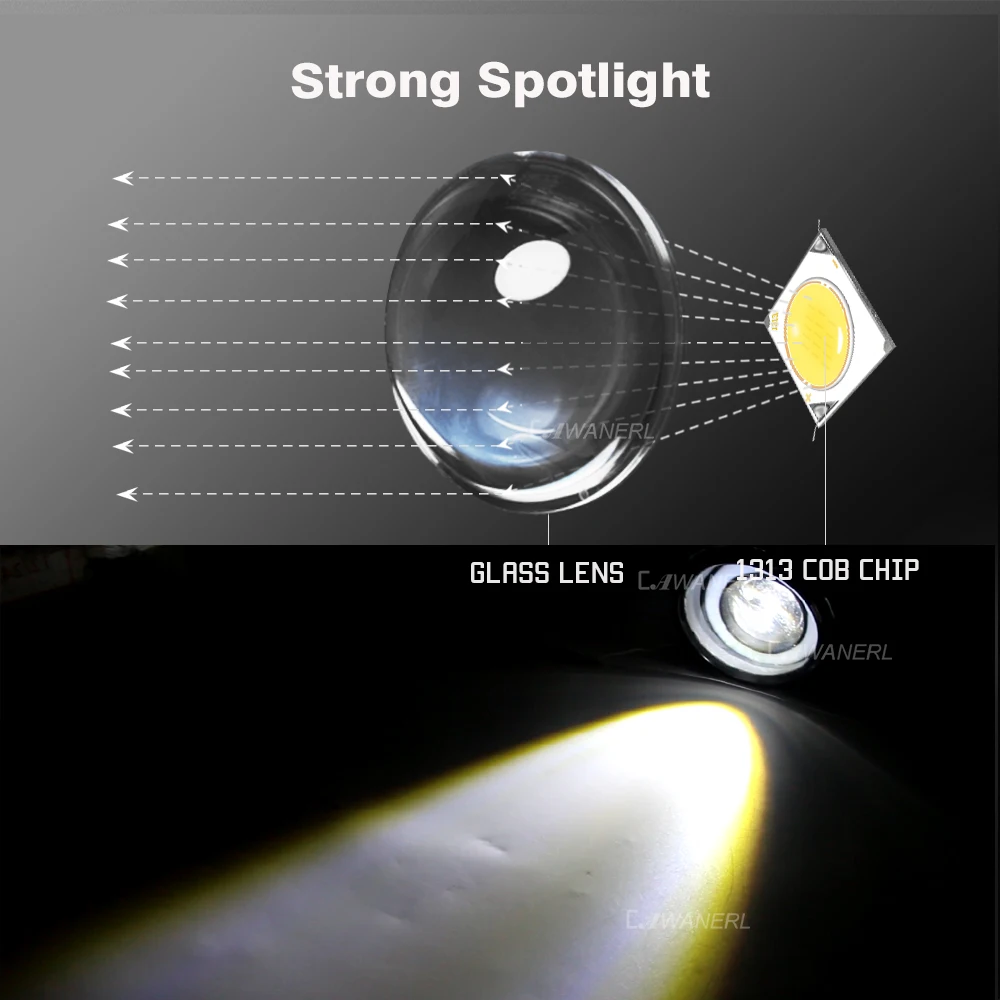Cawanerl для Toyota Avensis автомобильный 3000лм светодиодный противотуманный фонарь Angel Eye DRL Дневной ходовой свет белый 12 В 2 шт
