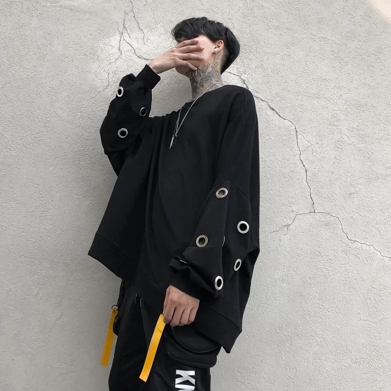 

Spring And Summer Men Loose-Fit Long-sleeved T-shirt Youth Large Size Street National Trends Youth Batwing Shirt Ct633 P8
