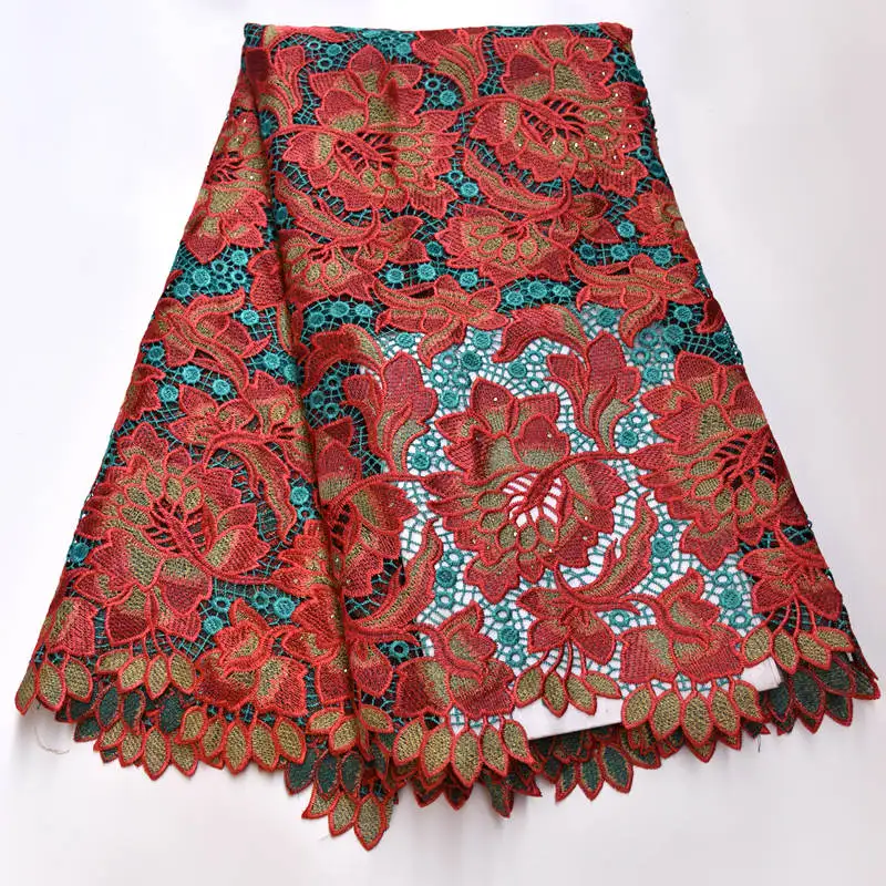 Африканская кружевная ткань высокое качество кружевная вышивка гипюр французская кружевная ткань с бисером и камнями для женского платья RG067