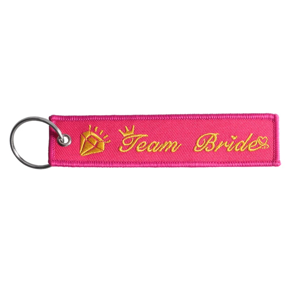 Fashion Chaveiro Team Bride Keychain for Wedding Party Key Fobs Pink Gold Key Chains New Key Tag (3)