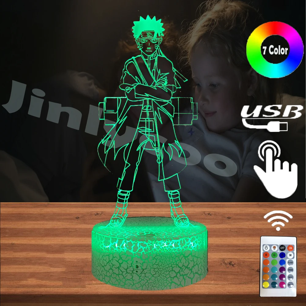 3D Uzumaki Naruto Body японский аниме мультипликационный светодиодный светильник для