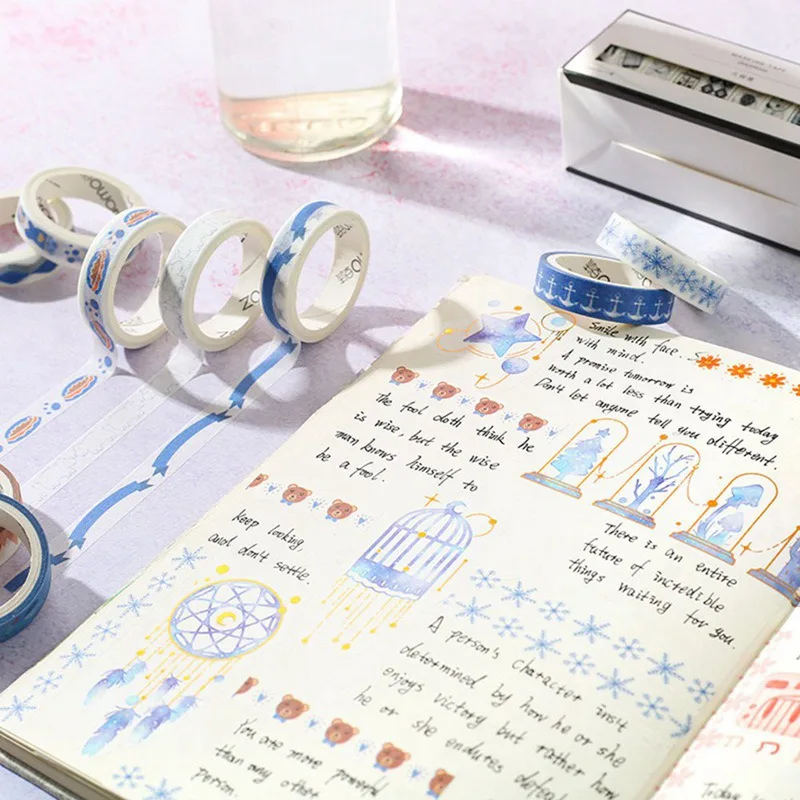 10Pcs/Set Cute Journal Washi Tape Set Kawaii Masking Tapes For Kids DIY Decorative Diary Scrapbooking Photo Ablums