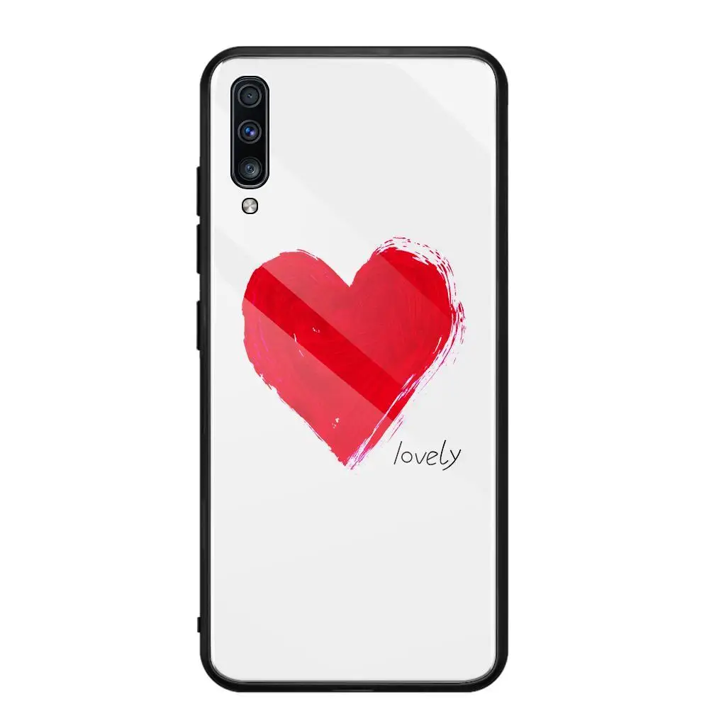 Закаленное Стекло чехол для samsung Galaxy A70 A50 A30 A20 A10 S10Plus S9 S8 Note10 Note9 Note8 A750 чехол противоударный мягкий край крышки - Цвет: 1