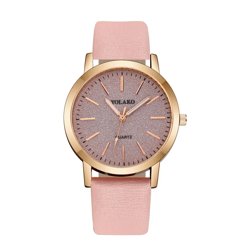 pink watch 1PC Fashion Women Watches Ladies Watch Simple Leather Analog Quartz Wrist Quartz Clock for Womens Montre Femme - Цвет: pink watch
