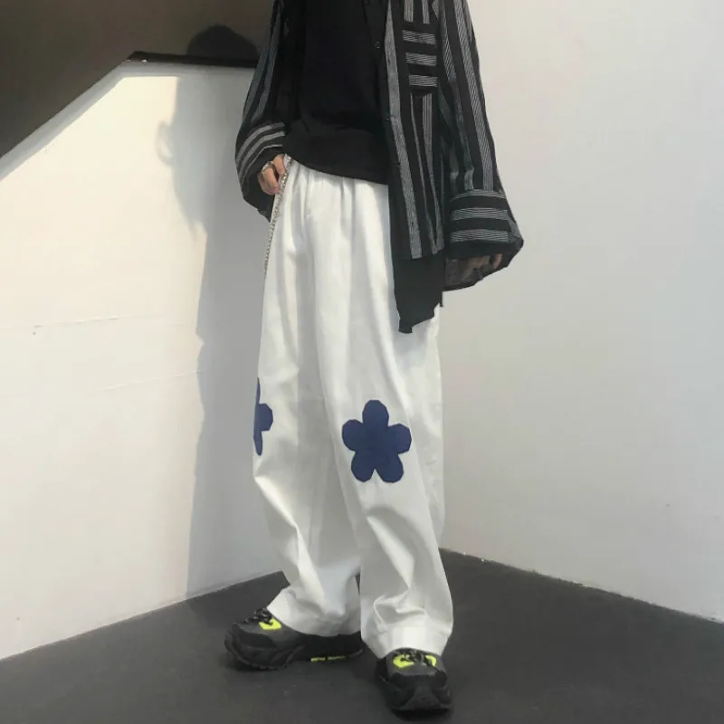 Gaganight Винтаж плед Harajuku для женщин широкие брюки цветок японский стиль прямые повседневные брюки для девочек Прохладный уличная хип хоп