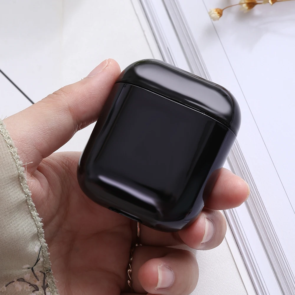 Металлическое покрытие глянцевый чехол для наушников для Apple Airpods 1/2 универсальные батареи пластиковый корпус Защита корпуса - Цвет: C