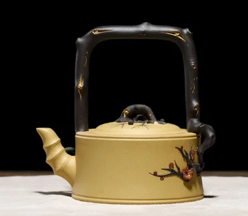 

5.7" Chinese Yixing Zisha 350cc Duan Clay Handmade Gongfu Loop Handle TeaPot