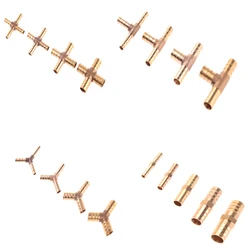 Brass Splicer Pipe Fitting Straight/Tee/Y/Cross  Type Hose Barb 4mm-19mm Copper Barbed Connector Joint Coupler Adapter