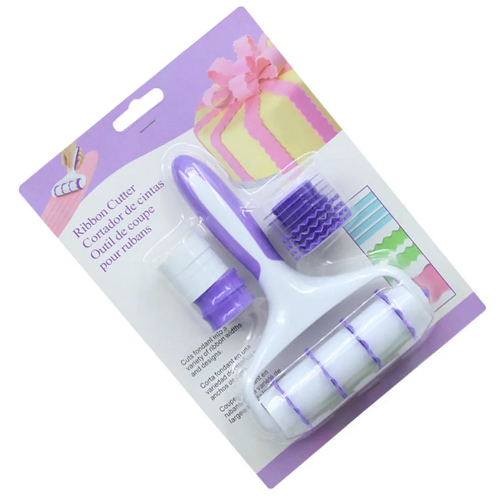 Cake Cookie Pie Pizza Cutter  Fondant Strip Ribbon Cutter Sugarcraft Tool Rolling Pin Embosser Roller Set Cake Decorating Tools05