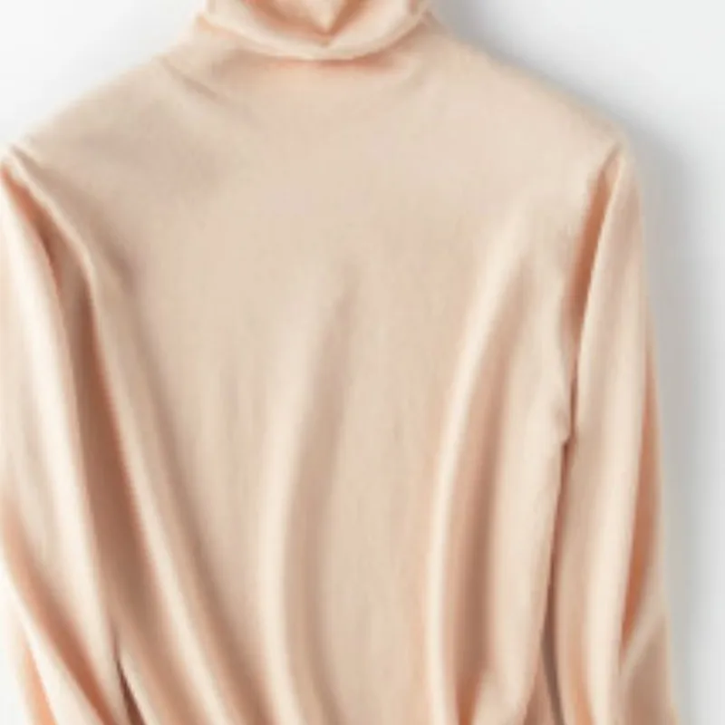 Кашемировый женский свитер с высоким воротником, Женский Зимний вязаный кашемировый свитер больших размеров, женские теплые свитера - Цвет: Apricot