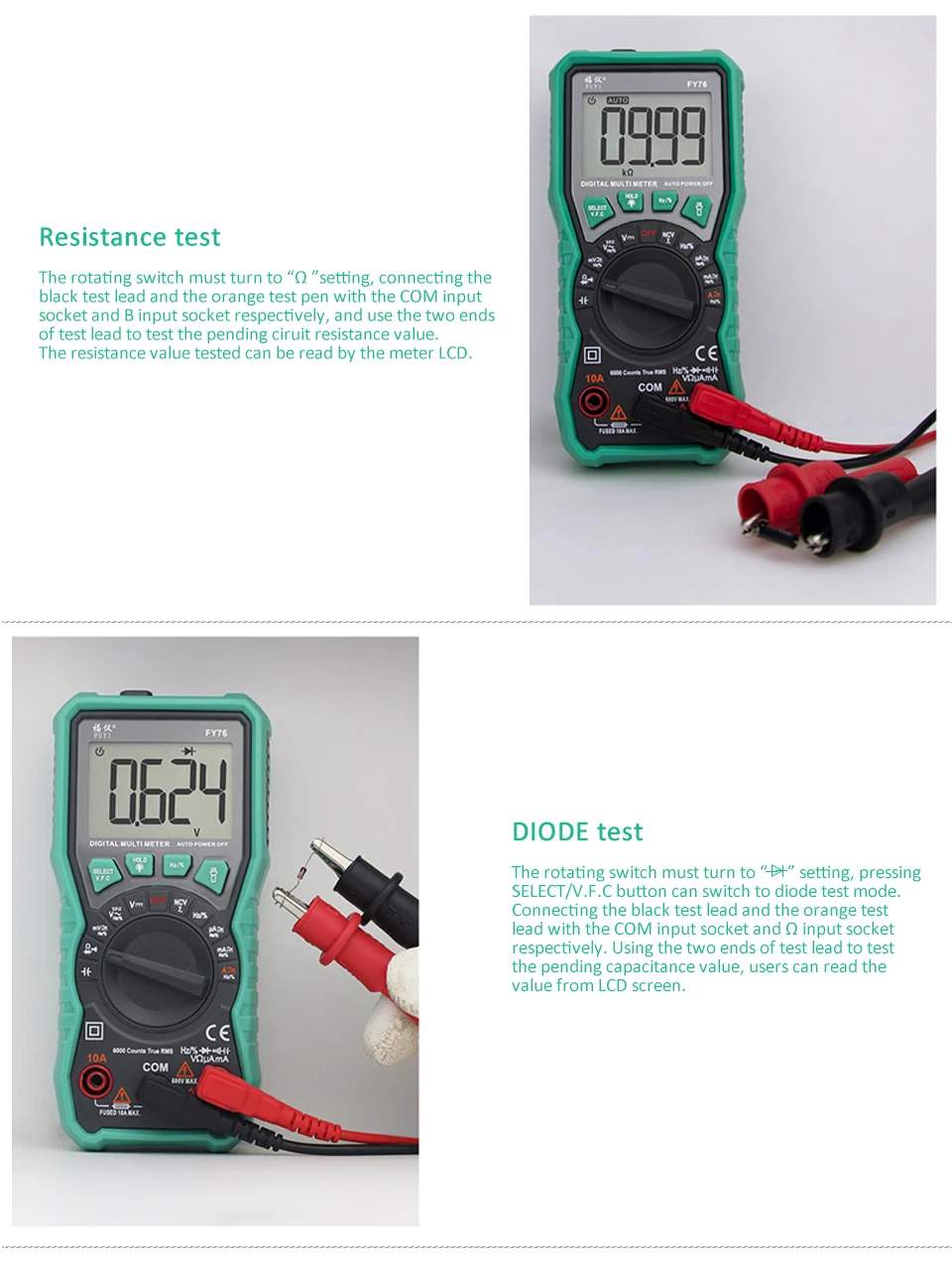 6000 counts Multimeter NCV Digital Multimeter True-RMS Auto Ranging AC/DC Voltage Meter Multimetro Digital Multimetr Voltmeter