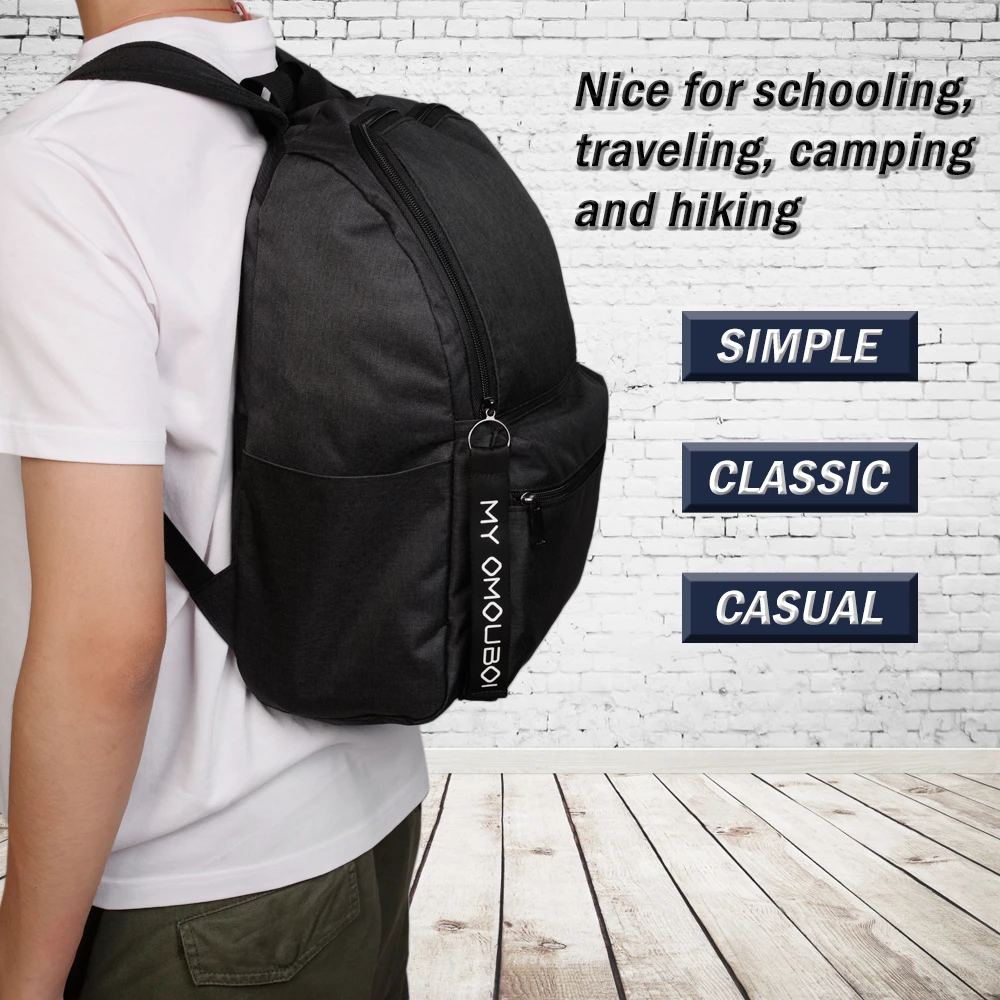 

Lightweight Simple Backpack Basic Water Resistant Casual Daypack Zipper Knapsack School Traveling Camping Hiking Bag