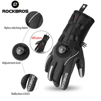 ROCKBROS Winter Gloves Adjustable Touch Screen Gloves Warm Fleece Scooter Motorcycle Gloves Cycling Windproof Ski Gloves 2