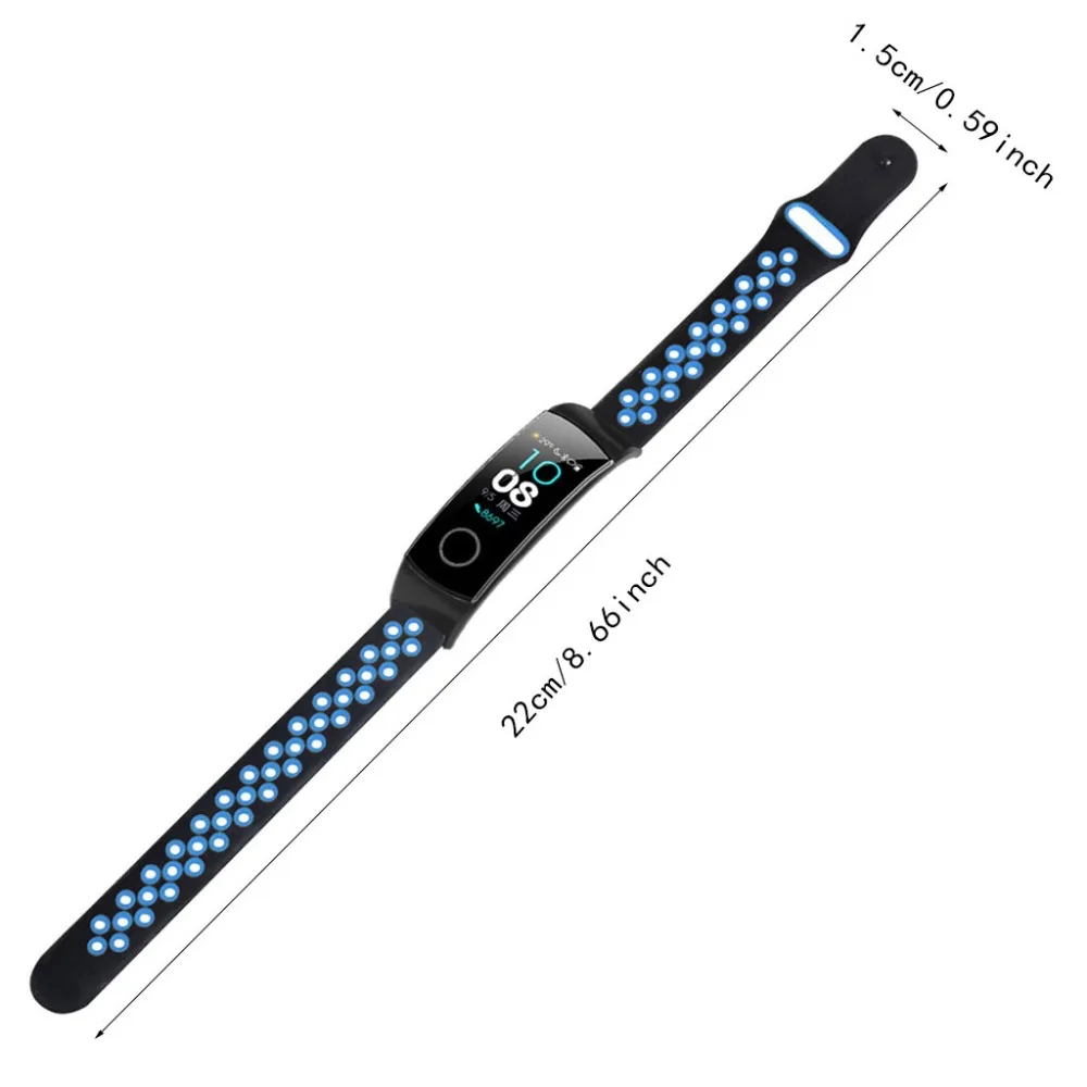 Двухцветные силиконовые дышащие спортивные наручные часы с ремешком для huawei Honor Band 5/4 Смарт часы браслет аксессуары