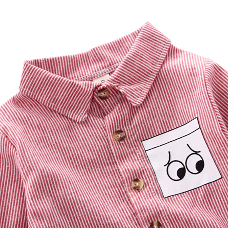 Autumn Shirts Baby Boys Long Sleeve Cartoon Letter Print Shirts Kids Tops Tees Shirts Casual Blouse