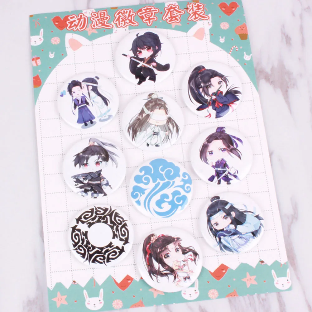 10pcs/Set Anime Costumes Badge MO DAO ZU SHI Brooch 58mm