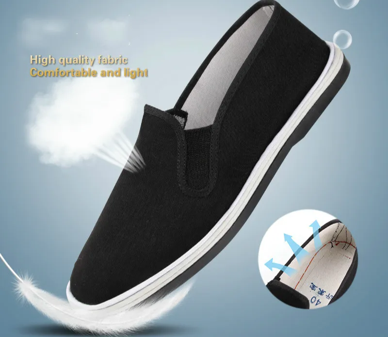 Zapatos de tela de Beijing hechos a mano para hombre, calzado de trabajo de tela pura, zapatos de tela de Beijing cómodos y transpirables para papá