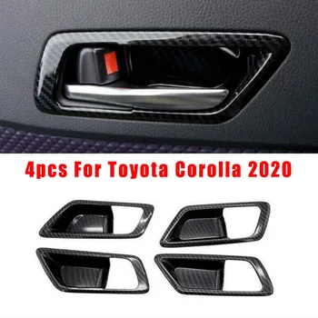 

4pcs Cover Trims Carbon Fiber Style Handle Bowl For Toyota Corolla 2020 Parts