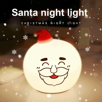 

Creative Silicone Night Light Cute Night Lamp Bedroom Kid Light Gift Pat Sensor Colorful Atmosphere Light Santa Gift Xmas Decor