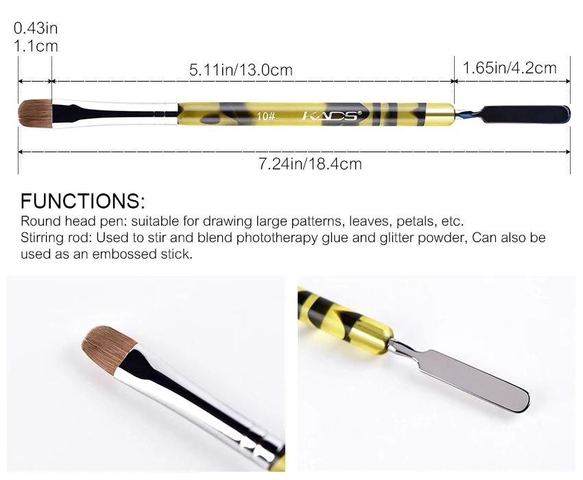KADS 2 Way Kolinsky Brush Acrylic Nail Art Set