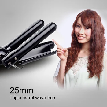 

Curling Iron Wand Hair Waver Curler Iron 3 Barrel Triple Barrels Hair Waving Styling Tools Crimping Tool for Deep Waves