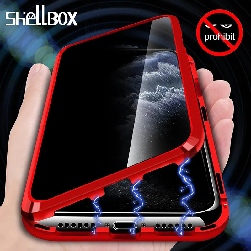 

Privacy Magnetic Case for iPhone 11 Pro Max Anti Peep Magnet Metal Protection Cover for iPhone 11 Pro Max Antispy Magnetic Case