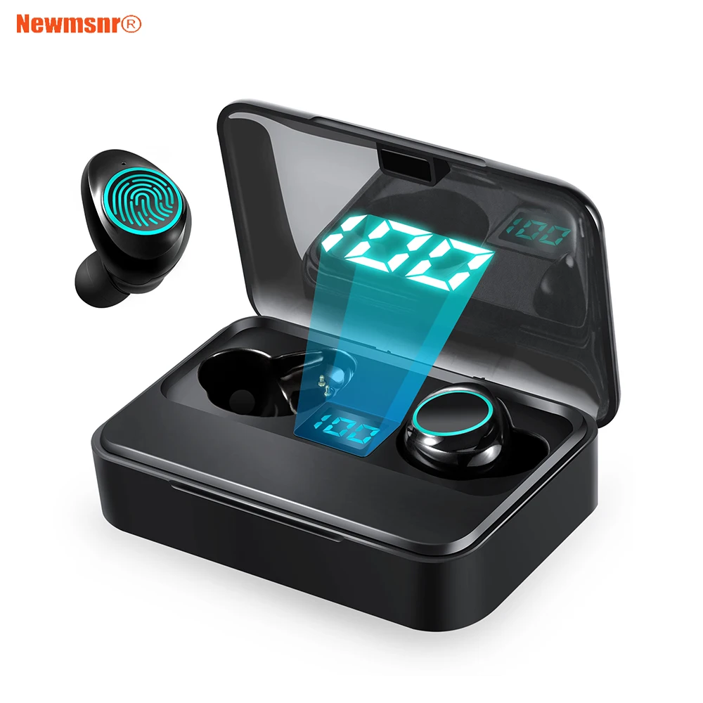 

2019 X12 TWS 5.0 Bluetooth earphone 9D stereo wireless earpiece IPX7 Waterproof 3500mAh LED for xiaomi huawei iPhone Samsung
