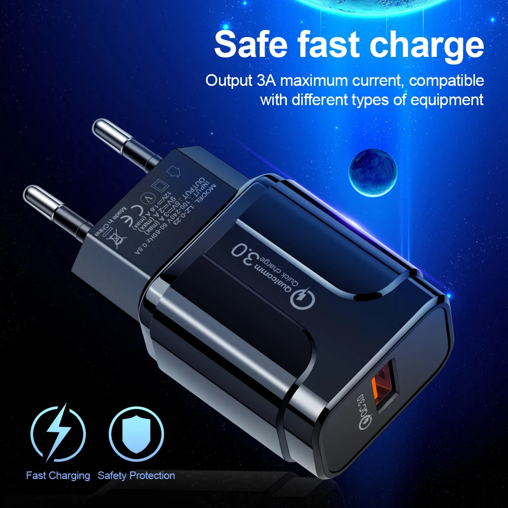 Быстрая зарядка 3,0 18 Вт Qualcomm QC 3,0 4,0 быстрое зарядное устройство USB портативное зарядное устройство для мобильного телефона iPhone samsung Xiaomi