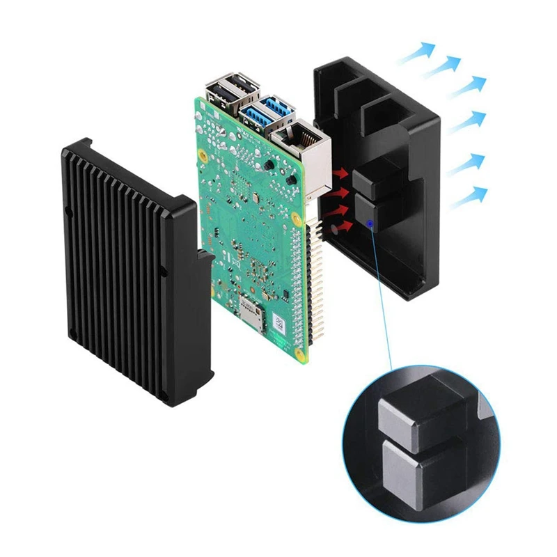 Для Raspberry Pi 4 Модель B чехол из алюминиевого сплава с охлаждающей колонкой пассивный охлаждающий чехол совместим с Raspberry Pi 4