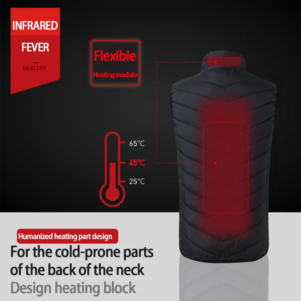 

Heating Vest Washable Usb Charging Heating 2020 Warm Vest Control Temperature Outdoor Camping Hiking Golf (without battery)