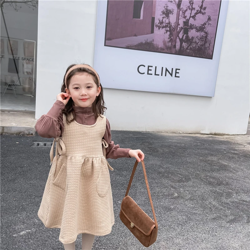 Ropa de marca para niños, venta al por mayor, nuevo vestido de princesa con lazo, con tirantes para bebé de 1 a 6 otoño e invierno, 2021|Vestidos| - AliExpress