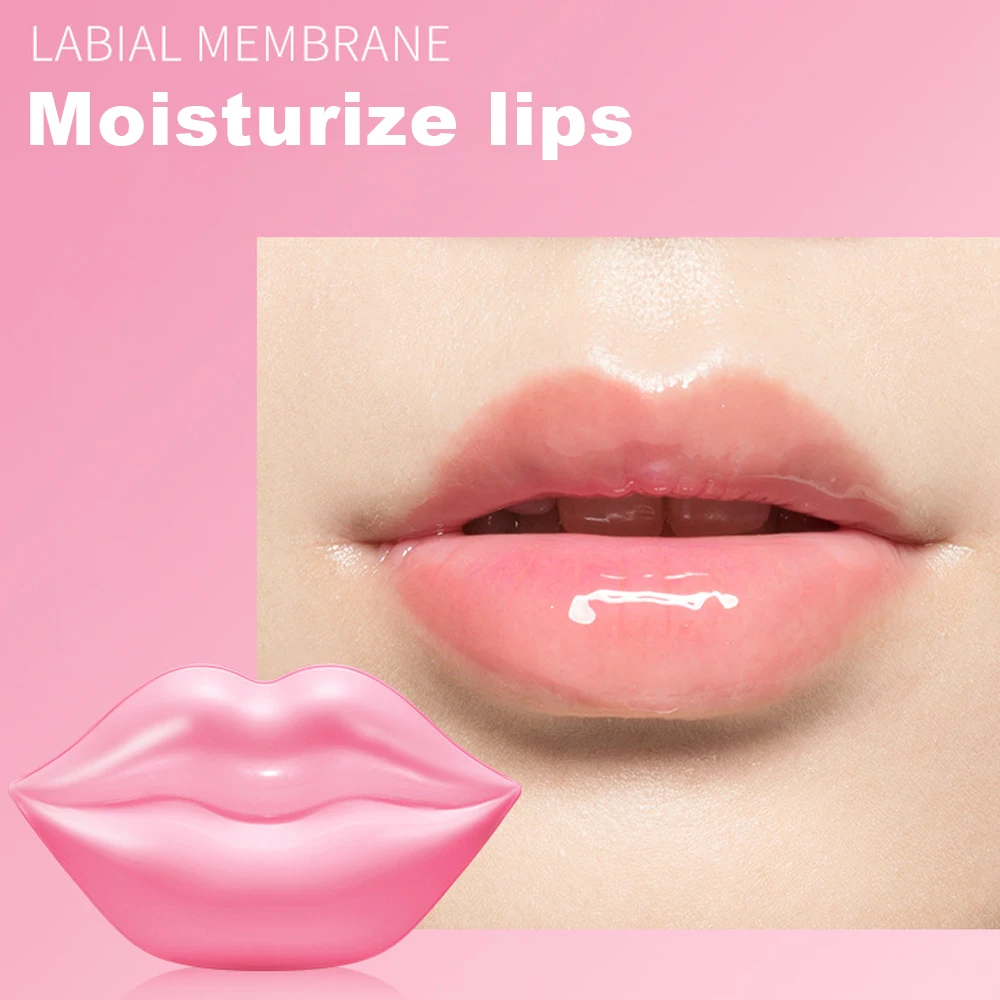 

1Box Pink Double Moisturizing Lip Mask Pads Patch for Lip Patches Moisture Exfoliating Lips Plumper Pump Lips Care 60g/20pcs